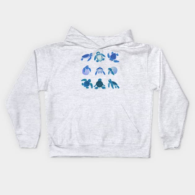 Baby sea turtles Kids Hoodie by pikaole